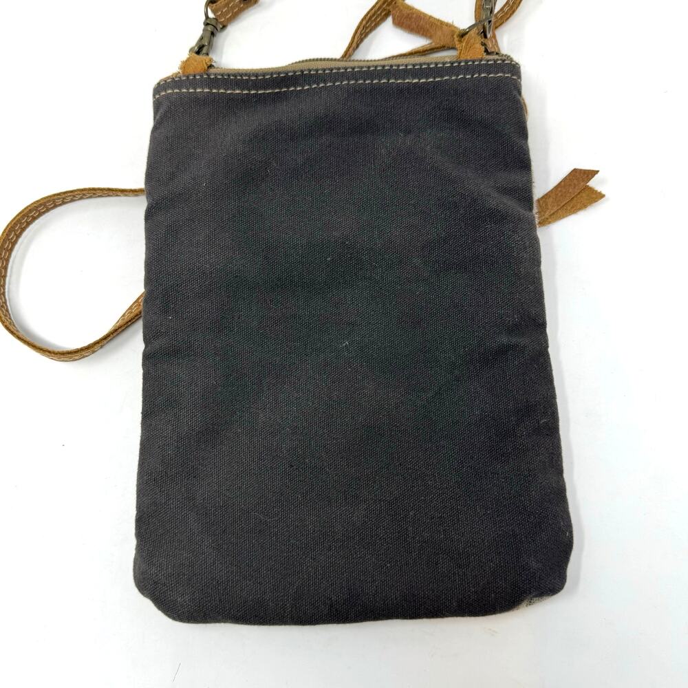 Myra Bag Fur Canvas Crossbody Gray Neutral Boho Western Indie Granola Festival - Picture 5 of 7
